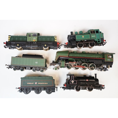 80 - 15 OO gauge locomotives to include Mainline 45690 Leander, Bachmann Jupiter 4-4-0, Triang R553/4 Cal... 