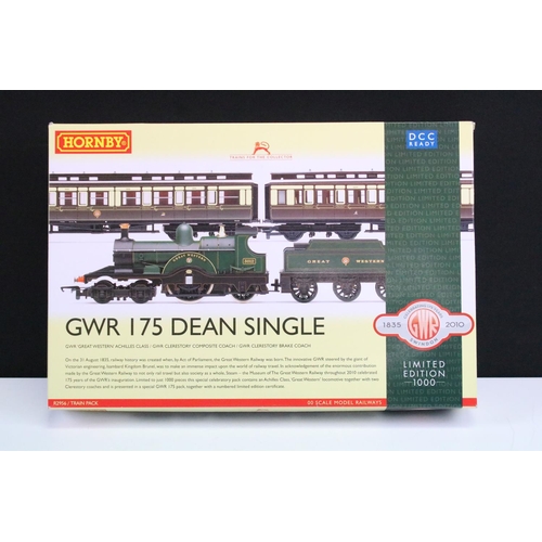 165 - Boxed Hornby OO gauge ltd edn R2956 GWR 175 Dean Single Train Pack, complete with certificate