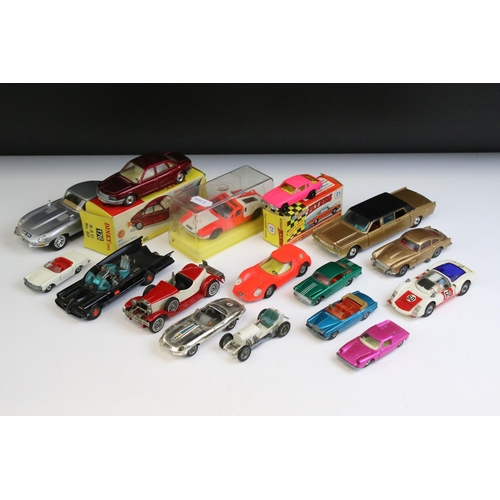 1332 - Three boxed diecast models to include boxed Dinky 176 NSU Ro 80 in burgundy, cased Dinky 187 De Toma... 