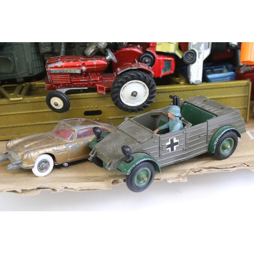 1334 - 39 play worn diecast models to include Matchbox 75 Series, Corgi Juniors, Dinky, Britains, etc featu... 