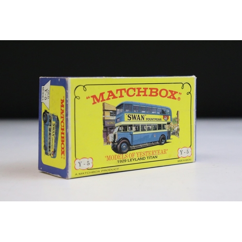 1335 - Nine boxed Matchbox Models of yesteryear diecast models to include Y5 1929 Leyland Titan, Y11 1912 P... 