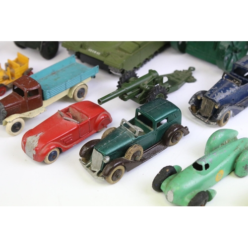 1336 - 27 early to mid 20th C playworn diecast models to include Tootsietoy, Dinky, Dinky Dublo and Britain... 