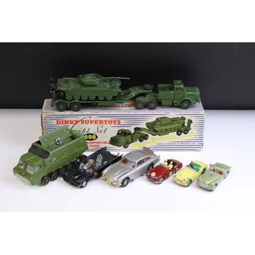 1339 - Boxed Dinky Supertoys 698 Tank Transporter With Tank Gift Set diecast model (diecast gd overall with... 