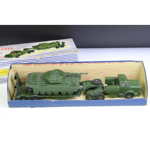 1339 - Boxed Dinky Supertoys 698 Tank Transporter With Tank Gift Set diecast model (diecast gd overall with... 