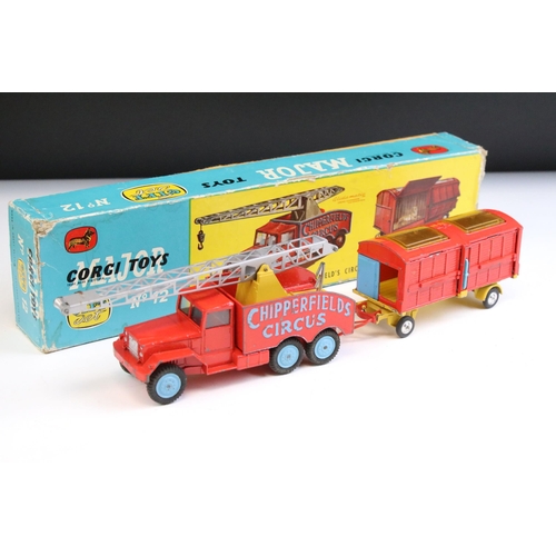 1341 - Four boxed mid 20th C diecast models to include Corgi Major Gift Set No 12 Chipperfield Circus Crane... 