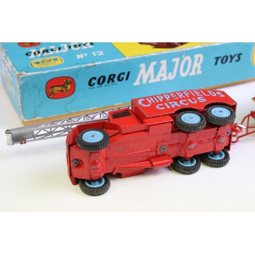 1341 - Four boxed mid 20th C diecast models to include Corgi Major Gift Set No 12 Chipperfield Circus Crane... 