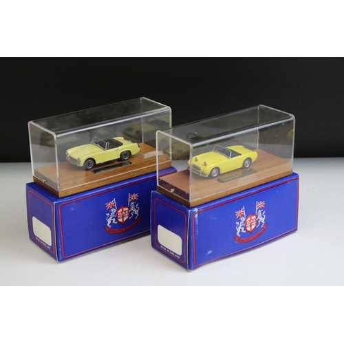 1342 - Two boxed / cased RAE Models diecast models to include KED046 Austin Healey Frog Eye Sprite Finished... 