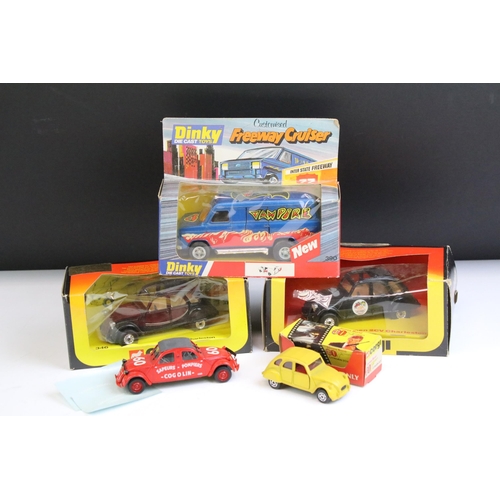 1346 - Five boxed diecast Citroen 2CV models to include Comptour Citroen 2CV Cogolin, 2 x Corgi 346 Charles... 