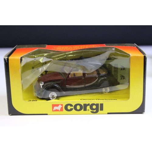 1346 - Five boxed diecast Citroen 2CV models to include Comptour Citroen 2CV Cogolin, 2 x Corgi 346 Charles... 