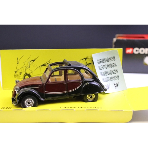 1346 - Five boxed diecast Citroen 2CV models to include Comptour Citroen 2CV Cogolin, 2 x Corgi 346 Charles... 