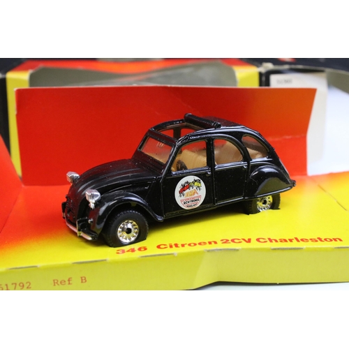 1346 - Five boxed diecast Citroen 2CV models to include Comptour Citroen 2CV Cogolin, 2 x Corgi 346 Charles... 