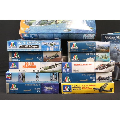 316 - 12 Boxed Italeri 1/72 plastic model plane kits to include 127 C-47 Skytrain, 1335 Stirling MK I, 130... 