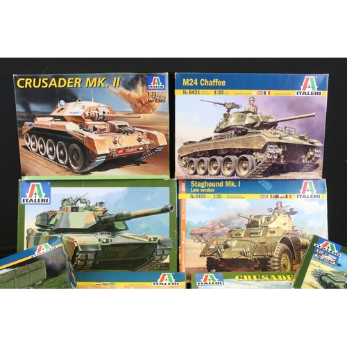 325 - 10 Boxed Italeri 1/35 plastic military model kits to include 6385 Crusader mk II, 6432 Crusader mk I... 