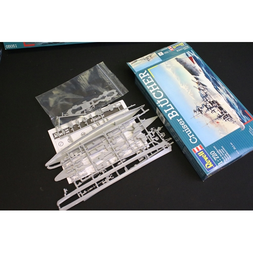 329 - 23 Boxed Revell plastic model kits, all relating to sea warfare, to include 1/72 05051 German Fast A... 