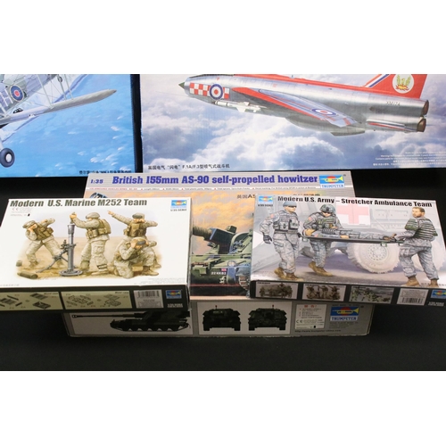 331 - 13 Boxed 1/32 - 1/35 Trumpeter plastic military model kits to include 03207 Fairey Swordfish Mk I, 0... 