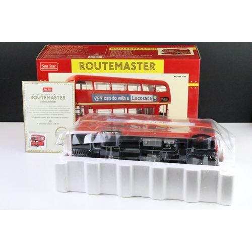 1019 - Two boxed ltd edn Sun Star 1/24 scale diecast model Routemaster buses to include 2905 RM 686 WLT 686... 