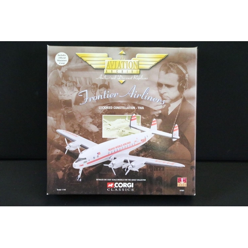 1071 - Ten boxed 1/144 scale Corgi Aviation Archives Frontier Airliners diecast models to include 47505, 47... 