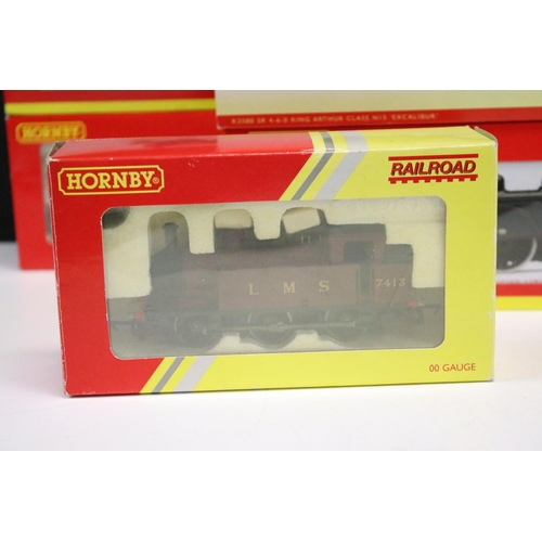 189 - Four boxed Hornby OO gauge locomotives to include ltd edn R2683 LMS 4-2-2 Caledonian Single 14010, R... 