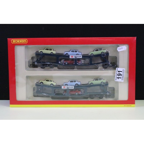 191 - Four boxed Hornby OO gauge R6397 Car Transporter inc 8 cars rolling stock sets, ex shop stock