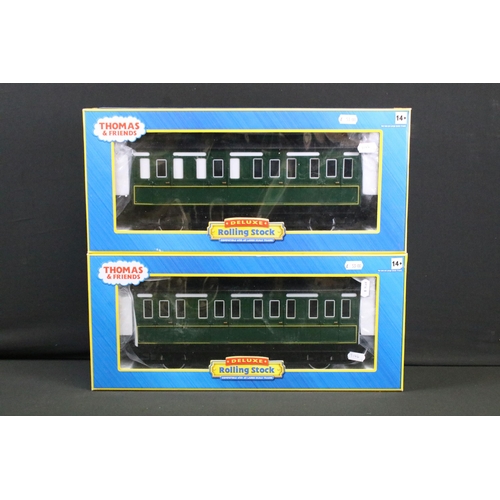 141 - Three boxed Bachmann G scale Thomas & Friends Deluxe items of rolling stock featuring 2 x Emily's Co... 