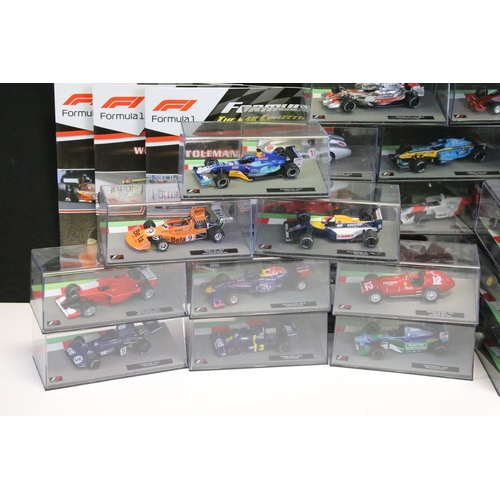 1285 - 38 Boxed Panini 1/43 Formula 1 diecast model cars to include Mario Andretti's 1978 Lotus 79, Miks Ha... 