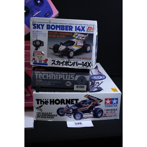 346 - Collection of radio controlled models to include Tamiya 1/10 scale The Hornet (part-built and appear... 