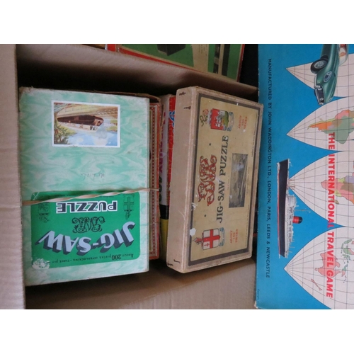 353 - Collection of boxed games and jigsaw puzzles to include 2 x GWR jigsaws, 1 x Chad Valley, 1 x Cunard... 