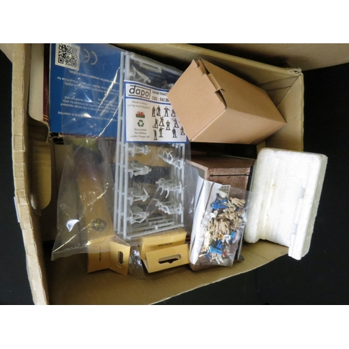 241 - Quantity of OO gauge model railway accessories to include rolling stock, boxed kits and items to inc... 