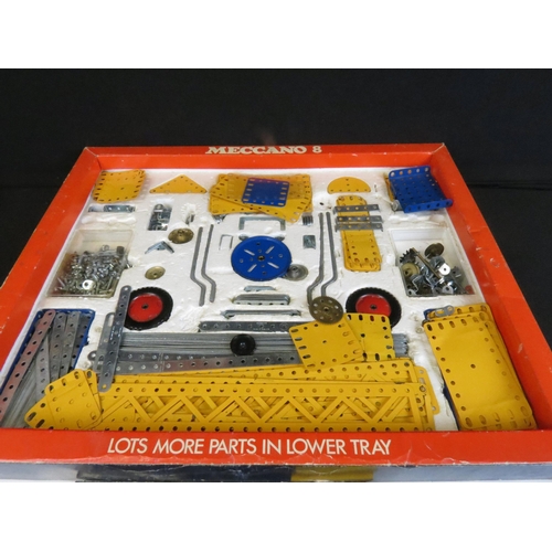 361 - Boxed Meccano Set No. 8 with contents appearing complete and contained within two polystyrene inner ... 