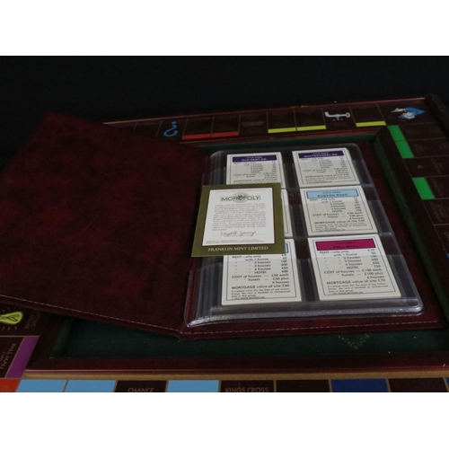 393 - Franklin Mint Collectors Edition Monopoly Board Game with original 22ct gold plated game tokens, Mon... 