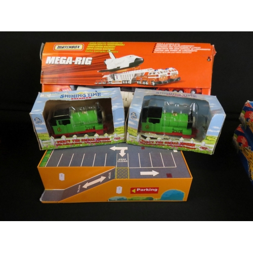 407 - Two boxed Mattel Hot Wheels Megarig Construction site along with 1 x boxed Matchbox Space Shuttle Tr... 