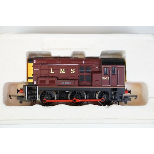 42 - Seven boxed Hornby OO gauge locomotives to include R2065 LMS 0-4-0 Pug Locomotive 11232, R2877 BR 0-... 