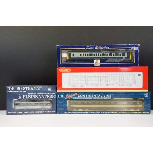 54 - Four boxed HO/OO gauge locomotives and carriages to include Hornby R2644 Class 121 Driving Motor Bra... 