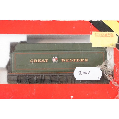 111 - Boxed Hornby OO gauge R542 Mighty Mallard electric train set containing Mallard locomotive, rolling ... 