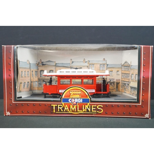 1144 - Nine boxed Corgi Tramlines C990/3 Derby Corporation, C990/1 Southampton, C992/2 Glasgow Corporation ... 