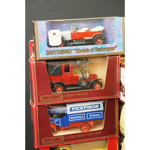 1148 - 46 Boxed Matchbox Models Of Yesteryear diecast models to include red, cream and wood style boxes, al... 