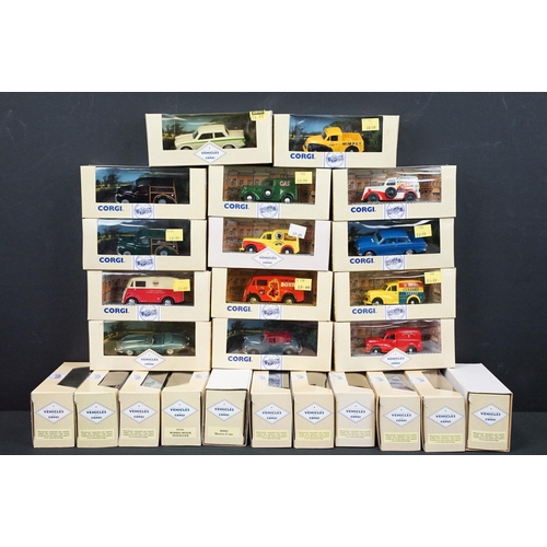 1184 - 25 Boxed Corgi Vehicles diecast models to include 98134 Morris Minor, 96415 Mercedes 300 Soft Top et... 