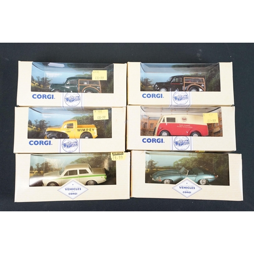 1184 - 25 Boxed Corgi Vehicles diecast models to include 98134 Morris Minor, 96415 Mercedes 300 Soft Top et... 