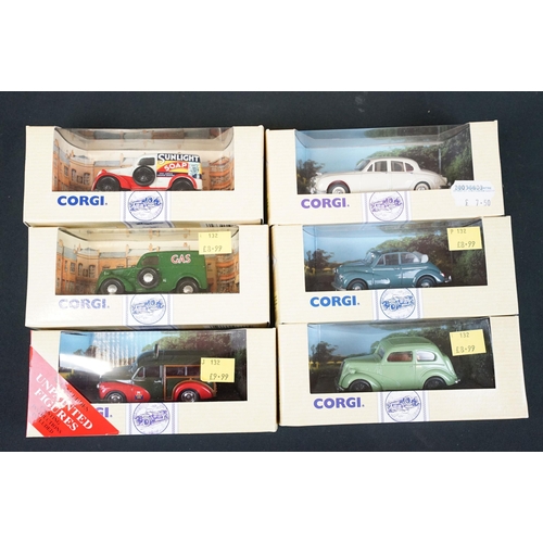 1184 - 25 Boxed Corgi Vehicles diecast models to include 98134 Morris Minor, 96415 Mercedes 300 Soft Top et... 