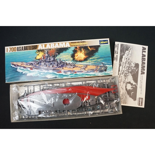 263 - 23 Boxed Hasegawa Water Line Series 1/700 plastic model ship kits to include 710 Ticonderoga, 709 Yo... 