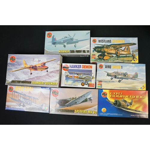 266 - 30 Boxed 1/72 Airfix plastic model plane kits to include 02053 Westland Lysander, 01048 AVRO 504K, 0... 