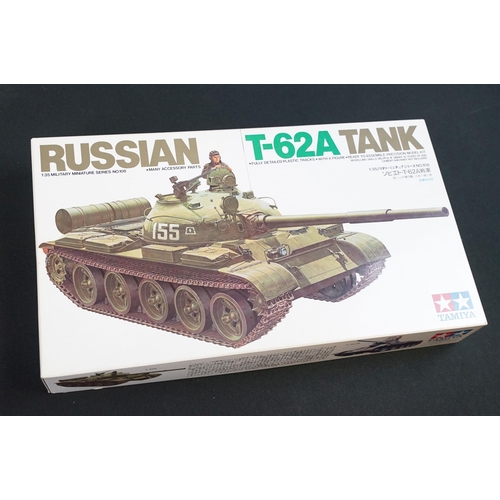 267 - Eight boxed Tamiya 1/35 military plastic model kits to include 68 British Army Main Battle Tank Chie... 