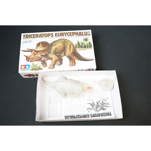 274 - Three boxed plastic model wildlife kits to include 2 x Tamiya Prehistoric World Series (No 1 Tricera... 