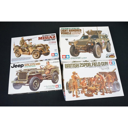 275 - 12 Boxed Tamiya 1/35 plastic military model kits to include 275 Japan Ground Self Defense Force Ligh... 