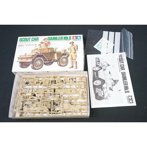 276 - 10 Boxed Tamiya plastic military model kits to include 120 M48A3 Patton, 254 US Medium Tank M26 Pers... 