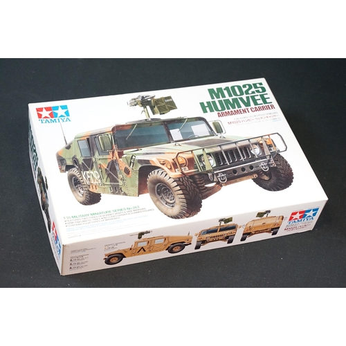 276 - 10 Boxed Tamiya plastic military model kits to include 120 M48A3 Patton, 254 US Medium Tank M26 Pers... 