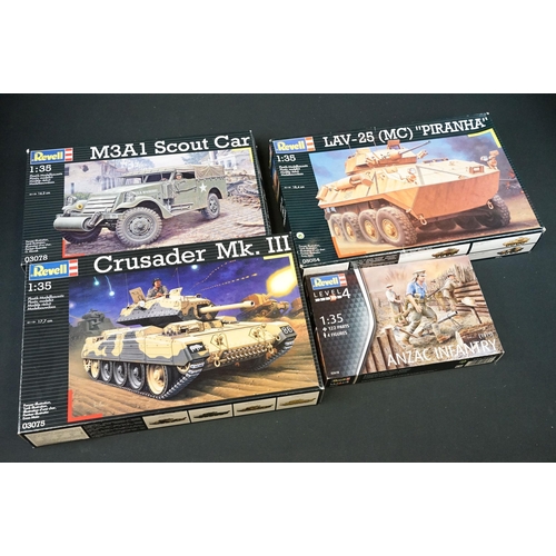 277 - 15 Boxed Revell plastic model kits to include 7 x 1/32, 7 x 1/35 and 1 x 1/28 featuring 1/32 04702 M... 