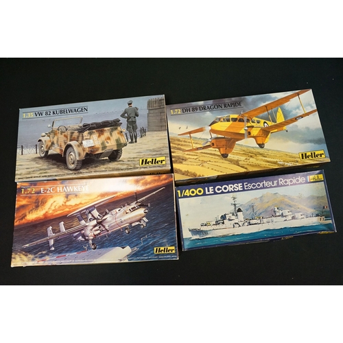 281 - 18 Boxed Heller plastic model kits to include 1/400 81090 Arromanches HMS Colossus, 1/35 81132 PzKpf... 