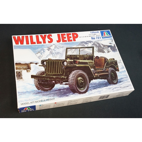 283 - Collection of 13 1/24, 1/35 and 1/72 scale boxed plastic model kits to include Airfix 155mm Howitzer... 