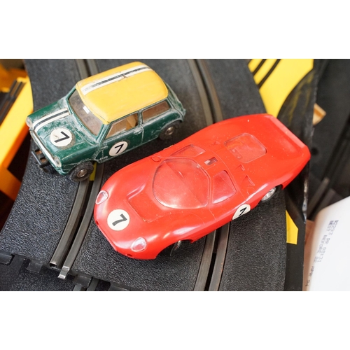 340 - Quantity of Scalextric items to include slot cars featuring C82 Lotus, C76 Austin Mini Cooper, etc, ... 